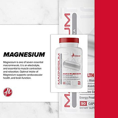 Metabolic Nutrition Magnesium, 650Mg Per Serving, Non-Gmo, Vegan, Gluten , 90 Capsules