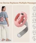 Fuooo 4-Head Fascia Ring Massager Multifunctional Full-Body Deep Tissue Massage Gun Hands-Free Ergonomic Electric Massager With Waist Belt 3 Modes 9 Intensities Cordless Muscle Relief