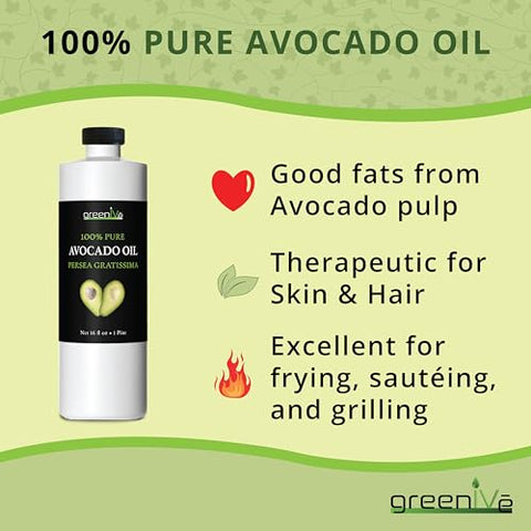 GreenIVe - Avocado Oil - 100% Pure Avocado Oil - Cold Pressed - Virgin - Exclusively on Amazon (16 Ounce) Ã¢â‚¬Â¦
