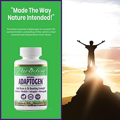 Paradise Herbs Imperial Adaptogens With Ashwagandha Astragalus Rhodiola Proprietary Adaptogen Blend For Stress Support Focus & Energy 60 Vegetarian Capsules