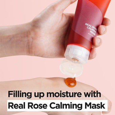 Isntree Real Rose Calming Face Mask 3.38 Fl. Oz. Moisturizing Nourishing & Soothing 60% Damask Rose Water Amino Acids Complex Hyaluronic Acid
