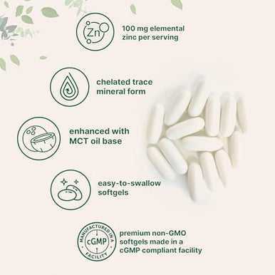 Micro Ingredients Zinc Picolinate 100 Mg Per Serving 300 Softgels Zinc Supplement For Women & Men Made With Mct Oil Non-Gmo