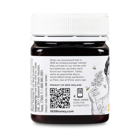 1839 Triple-ChurnedÃƒÂ¢Ã¢â‚¬Å¾Ã‚Â¢ Raw MÃƒâ€žÃ‚Ânuka Honey UMF 7+ | MGO 150+ | Silky Texture | 100% New Zealand Origin | 250g