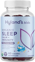 Hyland'S Kids Melatonin Organic Sleep Aid Gummies With Calm & Immune Support With Vitamin C Zinc Elderberry Lemon Balm & Chamomile Helps With Sleeplessness & Restlessness 60 Vegan Gummies