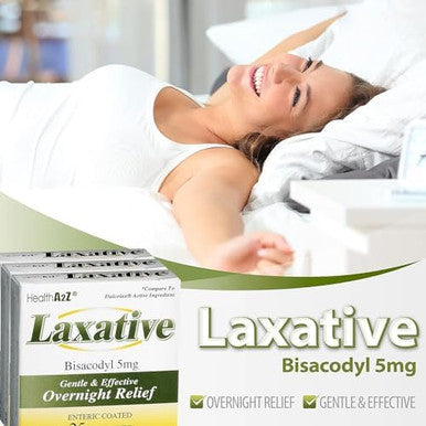 HealthA2Z Laxative Bisacodyl 5mg Gentle and Fast Overnight Relief for Constipation
