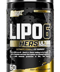 Nutrex Research Lipo-6 Black Hers Ultra Concentrate Weight Loss Pills For Women Fat Burner Appetite Suppressant Metabolism Booster For Weight Loss Hair Skin & Nails Support 60 Diet Pills