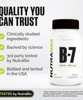 Nutrabio Biotin (Vitamin B7) Supplement 5000Mcg May Help Promote Healthy Hair Skin And Nails 90 Vegetable Capsules