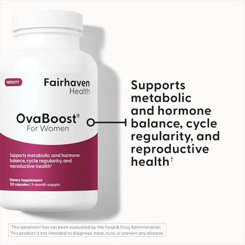 Fairhaven Health Ovaboost Fertility Supplements For Women Conception For Her Support Ovulation & Egg Quality With Myoinositol & Folate Prenatal Vitamin Natural Fertility Support 120 Capsules