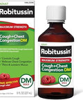 Robitussin Maximum Strength Elderberry Cough Plus Chest Congestion Dm Cough Suppressant For Adults Providing Liquid Cough And Chest Congestion Relief 8 Fl Oz