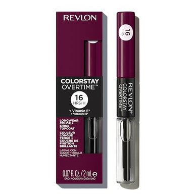 Revlon Liquid Lipstick With Clear Lip Gloss Colorstay Overtime Lipcolor Dual Ended With Vitamin E 500 Limitless Black Cherry 0.07 Fl Oz