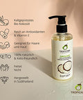Tropicana Virgin Coconut Oil USDA Organic 8.45 fl. oz. Whole Kernel Cold-Pressed Coconut Oil Hexane-Free Not-Hydrogenated Great for Hair & Skin with Delicious Light Coconut Flavor & Aroma