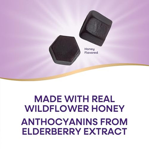 Nature'S Way Sambucus Elderberry Wildflower Honey Immune Gummy Daily Immune Support For Adults And Kids Ages 4 Vitamins C & D3 Zinc Vegetarian 50 Gummies