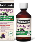 Robitussin Maximum Strength Elderberry Cough Plus Chest Congestion Dm Cough Suppressant For Adults Providing Liquid Cough And Chest Congestion Relief 8 Fl Oz