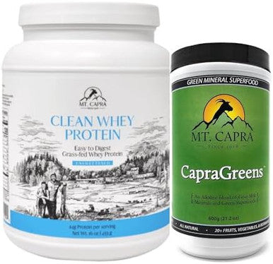 Mt. Capra Clean Whey Protein Unsweetened And Capragreens