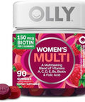 Olly Women'S Multivitamin Gummy Vitamins A D C E Biotin Folic Acid Adult Chewable Vitamin Berry Flavor 45 Day Supply 90 Count