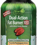 Irwin Naturals Dualaction Fat Burner Red 75 Liquid Softgels Powerful Thermogenic With Nitric Oxide Booster 25 Total Servings
