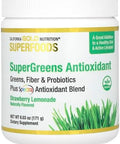 California Gold Nutrition Supergreens Antioxidant Greens Fiber & Probiotics Strawberry Lemonade 6.03 Oz (171 G)