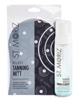 ST. MORIZ Professional Clear Medium to Dark Self Tanner Mousse & Velvet Tanning Mitt Bundle - Clear Self Tanning Foam for a Natural Looking Fake Tan with Aloe Vera & Vitamin E (6.76 Fl Oz)