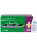 Careall Bacitracin Antibiotic Zinc Ointment (144 Pack) 0.9Gr Foil Packet. First Aid Ointment That Prevents Infections For Minor Cuts Scrapes And Burns
