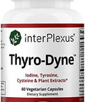 Interplexus Thyrodyne Iodine Tyrosine & Plant Extracts For Thyroid Support Gluten Dairy Soy 60 Capsules (30 Servings)