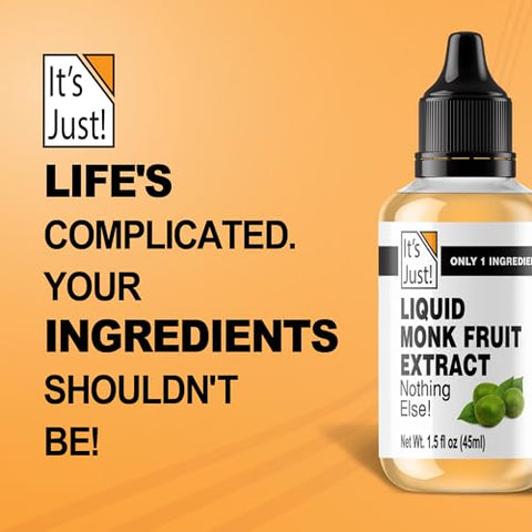 It's Just! Liquid Monk Fruit Extract - No Erythritol, Non-GMO, No Fillers, Keto - 1.5 fl oz