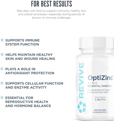 Revive Md Zinc Mineral Supplement For Men & Women - Supports Immunity & Cellular Health With 50Mg Optizinc - Antioxidant & Immune Support - 60 Capsules