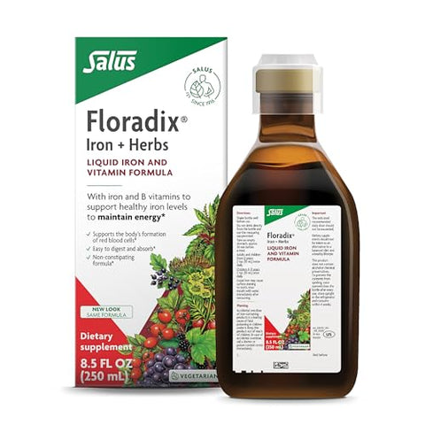Floradix By Salus Magnesium (16.9 Oz) & Iron & Herbs (8.5 Oz) Bundle - Magnesium For Bone Support Digestive Health & More - Iron Supplement For Healthy Energy Support