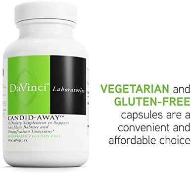 Davinci Labs Candidaway Digestive Gut Health Support Immune System Support With Digestive Enzymes Calcium Magnesium & More 90 Vegetarian Capsules (30 Servings)