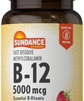 Sundance Vitamin B12 Fast Dissolve Tablets 5000 Mcg 50 Count As Methylcobalamin Natural Berry Flavor Vegetarian Nongmo And Gluten Supplement