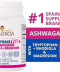 Ana MaraA Lajusticia Tryptophane Plus Ashwagandha Supplement + Rhodiola & Magnesium 60 Tabs Vegan Gluten Kosher Halal Lactose 600 Mg Support Strees Relief Energy And Sleep.