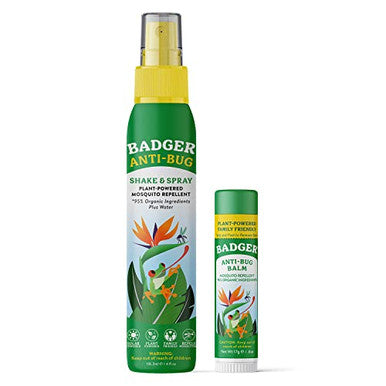 Badger Bug Spray (4Oz) & Bug Repellent Balm Stick (.6Oz) - Organic Deet Free Mosquito Repellent With Citronella & Lemongrass Natural Plant Based Family Friendly Insect Repellent