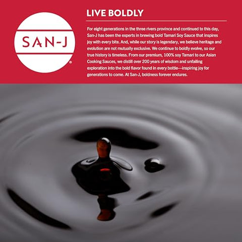 San-J - Gluten Free Tamari Lite Soy Sauce with 50% Less Sodium - Made with 100% Soy - Specially Brewed - 20 oz. Bottle