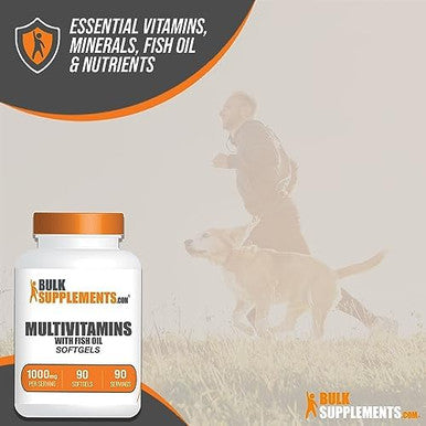 Bulksupplements.Com Multivitamin Softgels - Daily Multivitamin, Multimineral Supplement, Multivitamin For Adults Wit Fish Oil - Gluten Free, 1 Softgel Per Serving, 90 Count (Pack Of 1)