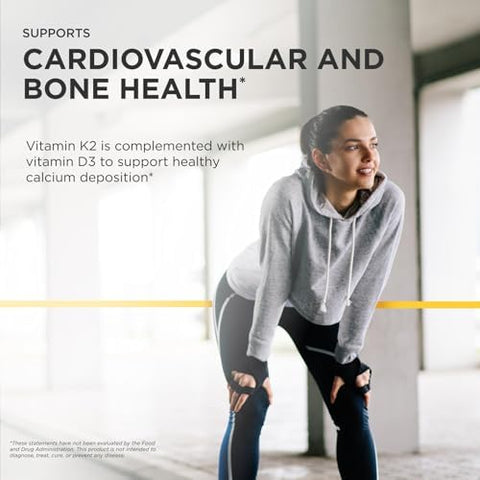 Integrative Therapeutics K2 + D3 Supplement for Heart Health and Bone Strength* Daily Vitamins for Calcium Absorption Supports Vitality GlutenFree ThirdParty Tested 60 Count (60 Servings)