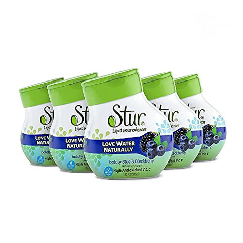 Stur Drinks Blue & Blackberry Natural Water Enhancer Liquid Drink Mix Sugar Free Zero Calorie Vitamin C Stevia Make Your Own Fruit Infused Flavored Waters Makes 100 Drinks