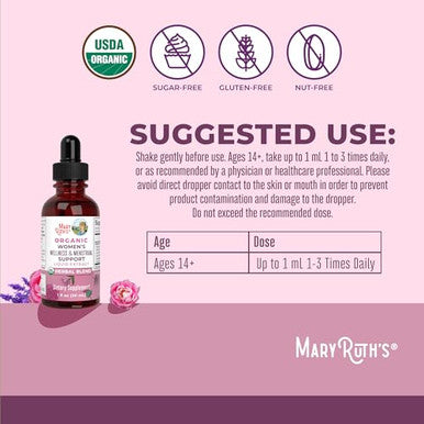 Maryruth's Organics Usda Organic Women's Wellness Liquid Herbal Supplements