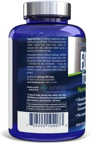 Focus Factor Brain Supplement Multivitamin Improve Memory And Clarity Boost Concentration Neuro Energy Learning Reasoning For Men And Women 180 Tablets