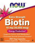 Now Foods Extra Strength Biotin 10000Mcg / 10 Mg 200 Count Hair Skin Nail Supplement For Men And Women B7 Vitamin Vegetarian Vegan Nongmo