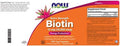 Now Foods Extra Strength Biotin 10000Mcg / 10 Mg 200 Count Hair Skin Nail Supplement For Men And Women B7 Vitamin Vegetarian Vegan Nongmo