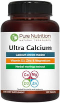 Pure Nutrition Vitamin D3 K2 + Ultra Calcium PlantBased D3 From Lichen 120 Tablets Each