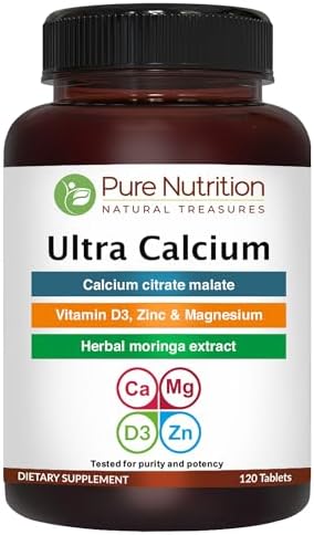 Pure Nutrition Vitamin D3 K2 + Ultra Calcium PlantBased D3 From Lichen 120 Tablets Each
