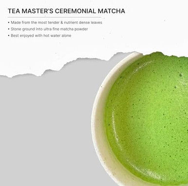 FKRO Tea Master's Organic Ceremonial Grade Matcha Green Tea Powder | Artisan Selected 1st Harvest | Stone-Ground Air-Flown Monthly from Japan | 30g Tin