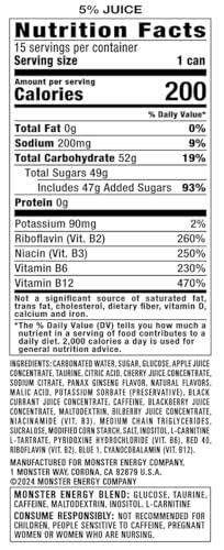 Monster Energy Juice Viking Berry, Energy Drink, 16 Ounce (Pack of 15)
