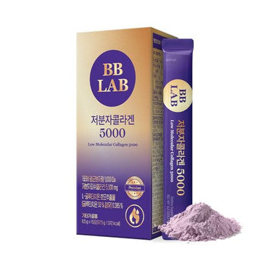 Bb Lab Low Molecular Collagen 5000 Powder Type Korean Marine Collagen Fish Collagen Peptides Hyaluronic Acid Elastin Glutachione Vitamin C Fast Absorb Mix Berry Flavor