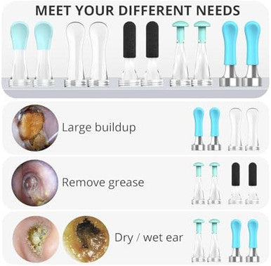 Bebird Official R1 Original Accessory 10 Pcs Tip For Wet/Dry Wax Cleaning Ear Spoons Accessories Set Compatible With Bebird R1/M9/R3/X3/W3/D3Pro/T15/C3 ( Spiral Structure)