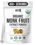 Organic Monk Fruit Extract, 5 oz, Pure Monk Fruit Sweetener Organic No Erythritol and Zero Calorie, Sugar Substitute, Powdered Monkfruit Sweetener Keto and Paleo Diet Friendly, 458 Servings