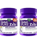 Zzzquil Pure Zzzs Melatonin Natural Flavor Sleep Supplement Gummies With Chamomile Lavender & Valerian Root 6Mg Per Serving 30 Gummies (Pack Of 2)