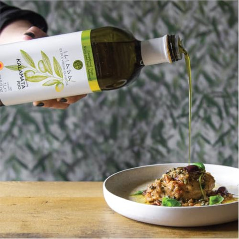 Iliada Kalamata PDO Extra Virgin Olive Oil, 1Lt | Multi-awarded | Single Region 100% Greek | Monovarietal Koroneiki | Cold Press | Polyphenol Rich | Chef's Favorite