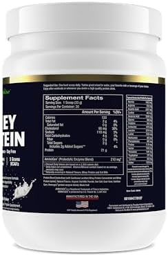 Paradise Herbs 100% Whey Protein Powder Chocolate 21G Protein 5.5 Bcaa'S 2.2G Lleucine 210Mg Aminogen 30 Servings