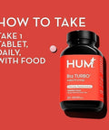 Hum B12 Turbo Daily Energy & Calcium Support & Mood Support + Hormone Balance Nongmo Gluten Vegan (30Count)
